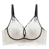 Estilo suave inalámbrico pecho pequeño pecho plano especial Super push up encaje grueso para mujer copa grande sin relleno sujetador
