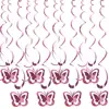 Novo Pingente Espiral Borboleta Rosa Dia dos Namorados Amor Casamento Festa Decorações Guirlanda Enfeites Pendurados Atacado Transfronteiriço