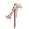 Medias de Red JK Seda Negra Sexy Medias Picantes Medias Blancas Caladas Medias Ultrafinas Antidesgarros para Mujer