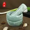 Prensa de ajo de mármol natural, mortero de piedra para uso doméstico, machacador de ajo, picador de ajo, prensa de ajo, recipiente para triturar, mortero de ajo