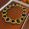Collar Redondo de Diamante con Cabeza de Tigre Lujo Ligero Nicho Elegante Cadena para Clavícula Traje de Joyería Vintage Antiguo