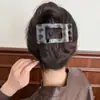 Presilha Quadrada Vazada Estampa de Leopardo de Alta Qualidade para Mulheres, Presilha de Tubarão Retrô para a Parte de Trás Completa da Cabeça, Presilha Horizontal para Grande Volume de Cabelo
