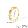 Anillo Abierto de Lujo Minimalista Ins de Nicho con Forma de Gota de Agua Cruzada Anillo de Hoja Francesa Dulce y Fresco para Mujer