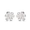 Plata esterlina s999 dulce fresco flor irregular giro de tornillo aretes de tuerca para hueso de la oreja pequeños exquisitos cuerpo entero plata esterlina para mujer