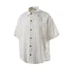 Ropa de Hombre Beijie Verano 2026 Nueva Camisa de Manga Corta a Rayas Verticales Fresca Pequeña para Hombre Chaqueta Camisa de Media Manga Retro