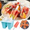 Molde de Silicona para Helado con 6 Ranuras para Paletas, Molde de Silicona Reutilizable para Helado DIY