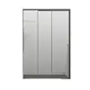 Box de chuveiro ultranarrow com três portas de encaixe, design integrado para uso residencial e hoteleiro, com áreas seca e molhada separadas por divisórias de vidro e uma porta de correr