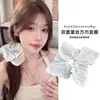 Pañuelo cuadrado estilo casual, scrunchie, lazo de encaje para el pelo, diadema dulce, accesorio para el cabello de alta gama a la moda para mujeres