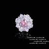 Anillo Flor Gema Lichi Rosa Floración Rosa Chapado en Oro de 18K Polvo Rouge Circonita Florete Anillo Ajustable