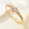 Em Estoque Fornecimento Direto da Fábrica Série Jardim Pulseiras Cloisonné Esmalte Flor Pequena Incrustada Colorida Estilo Chinês Pulseira Aberta Atacado