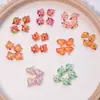 Accesorios populares transfronterizos para decoración de uñas de hoja de arce, pequeños accesorios de resina para manualidades DIY, aretes, pinzas para el cabello, decoraciones de uñas ponibles y pedrería