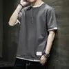 Verano Ins Marca de Moda Vacaciones de Verano Conjunto de Dos Piezas Camiseta de Manga Corta Estilo Coreano para Hombre Tops Holgados de Moda Ropa de Pareja Mitad