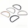 Fivela Metálica Semicircular Plana em Formato D para Alças de Bolsa, Fivela de Ajuste em Formato D para Cintos de Roupa, Fivela Decorativa de Liga de Zinco