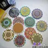 Posavasos y Manteles Individuales de Cerámica Estilo Étnico de Xinjiang con Estampado Dorado en Relieve, Tapetes Antideslizantes con Aislamiento Térmico, Regalos y Souvenirs de Viaje