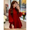 Vestido de Manga de Farol con Volantes Estilo Coreano para Mujer, Nueva Moda Primavera 2026, Holgado y Elegante, Estilo Perezoso, Vestido Súper Bonito