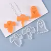 Molde de Resina de Cristal DIY Poppy Serie de Colgantes de Halloween Peculiares Calabaza Fantasma Etiqueta Molde de Silicona