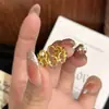 Anillo Entrelazado de Diamantes Cortados Nuevo de Xiaohongshu Estilo Ins Elegante para Mujer Anillo Abierto de Nicho de Gama Alta
