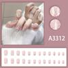 Polvo Mágico Espejo Flash Puro para Uñas Claras y Transparentes Avanzado Simple Blanco Manicura Corta 24 Piezas Parche de Uñas Usable