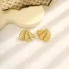 Pendientes Retro de Rayas Verticales Estilo Europeo y Americano Estilo Lujo Ligero Acero Inoxidable Corazón Hueco Pendientes de Mariposa Pendientes de Nicho para Mujer
