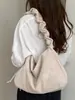 Bolso tote casual plisado estilo coreano tipo dumpling para mujer, nuevo modelo de verano 2026, bolso de hombro vintage de color liso, elegante y con estilo
