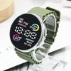 Reloj Electrónico LED para Pareja a la Moda Cool Círculo Bicolor Océano Estudiante Deportes Moda Redondo