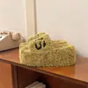 Pantuflas de felpa de algodón de moda para mujer, nuevo modelo otoño e invierno 2026, adecuadas para usar en casa y al aire libre, cálidas, antideslizantes, de suela gruesa, pantuflas peludas de una tira