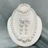 Collar de Perlas de Imitación, Guantes, Pendientes, Juego de Cuatro Piezas, Estilo de la Corte Francesa, Accesorios Versátiles de Diseño de Nicho, Exquisitos para Mujer