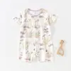 Ropa de bebé para verano, mameluco fino de modal, pijama fresco y transpirable, mameluco de bebé de manga corta, atuendo de verano
