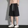 Shorts Waffle Versátil Estilo Americano para Meninos, Cor Sólida Soltinho Casual Tendência Jovem Cinco Pontos