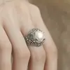 Anillo Vintage con Filamento Incrustado Flor Nacional de Moda para Mujer Estilo Literario Elegante Lujo Ligero Gama Alta Anillo Abierto para Dedo