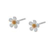 Pendientes de botón de plata esterlina S999 para mujer, pendientes de margaritas frescas para perforación de oreja, joyería de flores pequeñas de verano, pendientes sencillos de plata pura