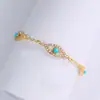 Cdd Moda y Alta Gama Estilo Ins Europeo y Americano Pulsera Decoración Ocular Joyería Incrustada con Pedrería y Turquesa desde la Fábrica Fuente
