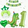 Sombrero de cumpleaños lindo para bebé transfronterizo, set de globos de dinosaurio pequeño, decoración de escena de cumpleaños para niños, regalo para el primer cumpleaños