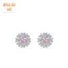 Brincos Elegantes de Floco de Neve em Prata de Lei 925 com Diamantes Completos para Mulheres, Design Elegante e Fofo, Pó Sofisticado, Luxo Leve, Presente de Feriado