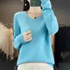 Nuevo suéter de lana grueso sin costuras para otoño e invierno para mujer, jersey de punto de manga larga, prenda básica versátil