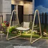 Silla Mecedora de Exterior, Silla Colgante, Cuna Doble para Patio, Hamaca para Terraza de Casa, Jardín, Patio Pequeño, Cesta Colgante, Columpio de Exterior