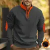 Sudadera con Capucha y Cuello Alto Pesado de Forro Polar, Manga Larga, Holgada, Casual, Bloques de Color Bordado, Primavera y Otoño, Transfronteriza Europea y Americana Amazon Tk