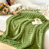 Manta de Sofá de Terciopelo Rayado para Oficina en Casa, Cubre Cama de Felpa, Manta Individual para el Hogar, Manta para Siesta de Otoño e Invierno, Manta de Aire Acondicionado