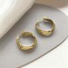 Aretes de Aro Vintage de Lujo Ligero Dorado Brillante Estilo Hong Kong para Mujer Nuevo Diseño Nicho de Aro para Oreja Versátiles
