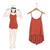 Camisola y Shorts de Verano Estilo Coreano Color Sólido Talla Grande Ropa de Dormir Pijama Set de Dos Piezas Transpirable para Mujer