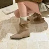 Botas de Moda Plegables Cuadradas Retro Nuevas Otoño/Invierno 2026 para Mujer, Elegantes y Versátiles, con Tacón Oculto