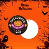 Feliz Dia das Bruxas! Cartões de presente e decoração de Halloween com designs de abóbora, etiquetas redondas para mensagens e opções personalizáveis