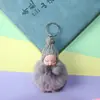 Nuevo llavero de peluche con colgante de muñeco de peluche de conejo perezoso de imitación, joyería bonita hecha a mano en stock, cabello rápido
