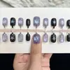Uñas Postizas Negras Avanzadas con Estampado de Leopardo y Calcomanías de Estrellas para Uñas Vendedor Caliente de TikTok Uñas Postizas Super Hada Puro Deseo Arte de Uñas al por Mayor