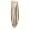 Extensões de Cabelo Longo Reto para Comércio Exterior Transfronteiriço Conjunto de Sete Peças com 16 Presilhas para Aumentar o Volume do Cabelo Peças de Peruca Naturais Extensões de Cabelo de Fibra Química