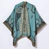 Xale Feminino Grande Vintage Europeu e Americano com Flor de Caju Dividida Moda Cardigan Capa Dividida Engrossada Venda por Atacado Quente Transfronteiriça