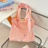 5692 Verano Nuevo Estilo Fresco Bordado Lazo Bolso de Hombro Estilo Chaleco Bolso de Axila Lienzo de Gran Capacidad