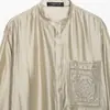 Ropa de Mujer 2026 Verano Nuevo Estilo Europeo y Americano Moda Versátil Bolsillo Bordado Camisa de Manga Larga 4786026