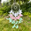 Atrapasueños de Plumas Tricolor Transfronterizo Carrillón de Viento Artesanía de Tejido Hecho a Mano de Comercio Exterior Decoración del Hogar Bohemia