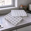 Caixa Organizadora de Mesa Fixa com 24 Compartimentos para Miçangas, Sementes de Vidro, Joias, Caixa Organizadora Transparente, Peças de Ferragem, Caixa Plástica Dividida